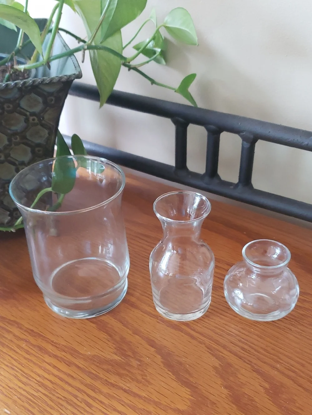 Elegant Clear Glass Vases- Set Of 3